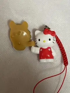 大分限定 ピンクのお猿バージョンハローキティ ストラップ 鈴付き