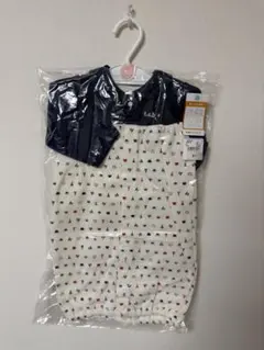 長袖コンビドレス 50-60cm ネイビー/ホワイト