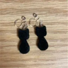 黒猫 イヤリング