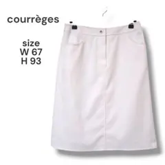 Courrèges　台形膝丈タイトスカート　ホワイト　タグ付き　手洗い　日本製のサムネイル