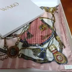 ❤WAKO ストライブデザイン　　　 和光銀座シルクスカーフ美品のサムネイル