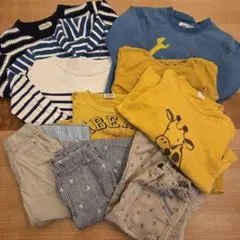 【古着10点セット】男の子服 まとめ売り 130cm 秋冬春 トップス パンツ