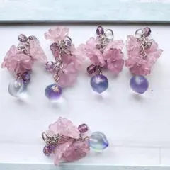 NO.14 アクリルフラワーの着せ替えチャーム（紫）