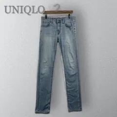 UNIQLO ユニクロ　ストレッチスキニーデニムパンツ 無地 ブルー　メンズ