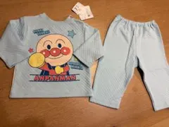 アンパンマン ベビーパジャマセット 水色　80サイズ　両面プリント　春秋用