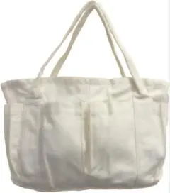 マザーズバッグトート大容量 レディース キャンパスバッグ通勤 通学ホワイト無地