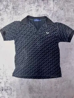 FRED PERRY ボーダー刺繍ポロシャツ 黒 - メルカリ