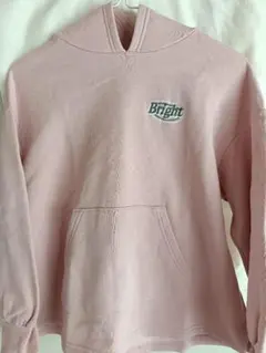 Bright ロゴ入り ピンクパーカー