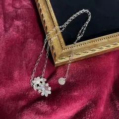 新品未使用　L'EST ROSE パール&ビジューネックレス