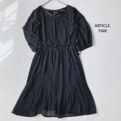 アーティクルARTICLE 膝丈ワンピース【11AR】シフォン プリーツ シアー