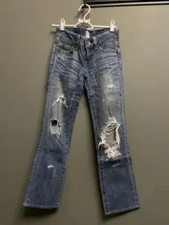 【MOUSSY】ダメージ加工ブルーデニム