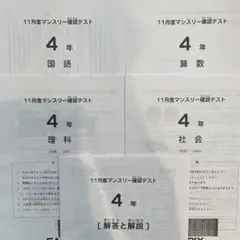 サピックスSAPIX4年 2022年11月度マンスリーテスト原本