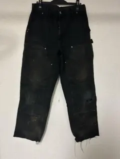 【神フェード】Carhartt ダブルニー オーバーオール ダック生地 裏地なし 神フェード】Carhartt ダブルニー オーバーオール ダック生地 裏地なし