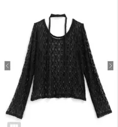 GRL チョーカー付きレーストップス[dh1334] ブラック Fのサムネイル