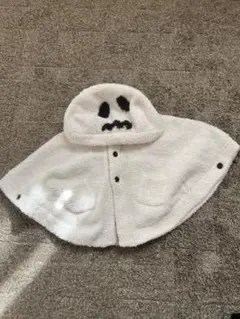 【ジェラピケ】ホワイトゴーストデザインベビーポンチョ （80-90）ハロウィン