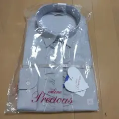 洋服の青山　フリル付きストライプシャツ サイズ13