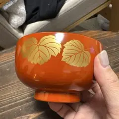 5セット！朱塗り 金彩 小椀｜蒔絵風 和食器・汁椀・お正月にも◎ 美品　古道具