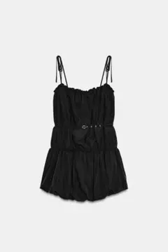zara ナイロンバルーンベルト付きワンピースのサムネイル