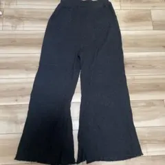 サマンサモスモス　SM2 リブ編み ダークグレー ワイドパンツ