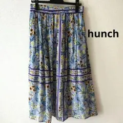 hunch ハンチ　フローラルプリント プリーツスカート