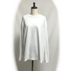 【古着】H&M/綿100％/白無地/長袖TシャツXLサイズ[LCS1-06-2]