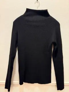 お値下げ☆ブラックリブ編みタートルネックセーター サイズM