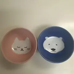 猫とクマの飯碗セット子供用のサムネイル