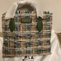 FURLA ツイード トートバッグ ERA smallピンク系 - メルカリ