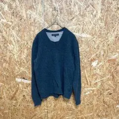 BEAUTY&YOUTH 長袖ニット セーター Vネック 毛100% グレー