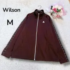 【ウィルソンWilson】トラックジャケット　ジャージ　袖ライン　ブラウン　Mのサムネイル