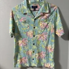 POLO Ralph Lauren アロハシャツ 開襟 ボタニカル柄 花柄 水色のサムネイル