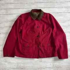 L.L.Bean バーンコート 赤×茶 レディースL相当　カバーオールメンズ古着