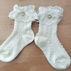 【新品・未使用】キッズ レースソックス 白 入園式 入学式 13-15cm相当