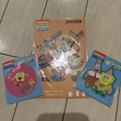 スポンジ・ボブ ステッカー 3枚セット　シール　透明