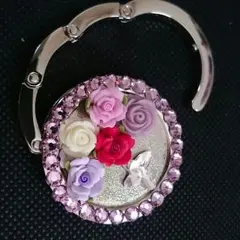 【最終価格】一点物☆スワロフスキーエレメント使用☆バックハンガー【蝶】