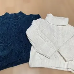 イング　INGNI セーター　M 白　深緑　ホワイト　青緑　セット　もこもこ