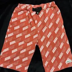 【美品】BABYDOLL ロゴ総柄ニットデニム ハーフパンツ BBDL