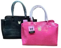 71♡サンリオマイメロ クロミ　クロコダイル風トートバック　ピンク　ブラック