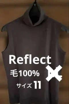 Reflect 毛100%タートルネック ノースリーブニット 11 焦げ茶色