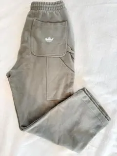 adidasスウェットパンツカーキ ワイドシルエットポケット多数M〜Lアディダス