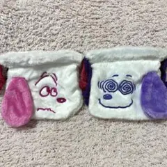 スヌーピー フェイスポーチ ピンク 紫 巾着 ガチャ Face Pouch