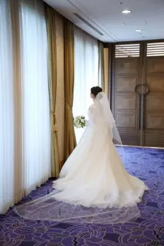 ロングウェディングベール コーム付き