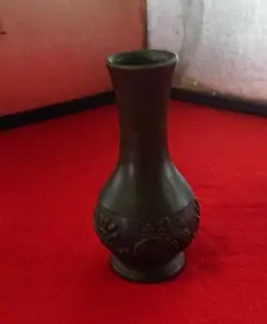 藤井宗喜作　唐銅　鶴首　花入　共箱　略歴付　花瓶 藤井宗喜作 唐銅 鶴首 花入 共箱 略歴付 花瓶