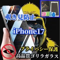 ゴリラガラス☆iPhone17☆プライバシー保護覗き見防止フィルム