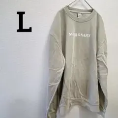 一点もの✨️【L】MISSIONARY ロゴ入り トレーナー ベージュ 裏起毛