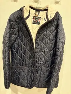 LAVENHAM ネイビー×オフホワイト キルティングジャケット