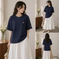 チャンピオン Tシャツ XL 黒 古着 オーバーサイズ ロゴ ストリート 半袖夏