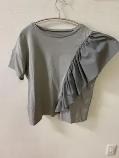 STUDIOUS フリルデザイン 半袖Tシャツ グレーのサムネイル