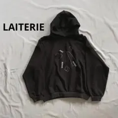 LAITERIE ★ プリント スウェット パーカー ブラック