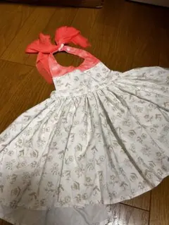 MARLMARL花柄リボン付きエプロン